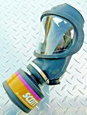 MSA Gas Mask / Ultravue Respirator W/ Scott 40mm CBRN / NBC Filter Medium NOS • $109.75