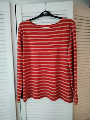 £15 • Buy Seasalt Striped 'Sailor' Top, Orange/beige, 14, 100% Cotton, Great Condition