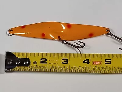 Vintage 60s OTTERGET 4 7/8  Salmon Spoon Metal Fishing Lure Trolling Ashby MA • $19.95