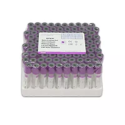 100pcs 2ML Glass Tubes For EDTA K2 Blood Collection Lab Use • $24.99