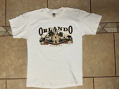 Vtg Shirt Orlando Florida Disney Parks Destination White Castle Feel The Magic L • $21.80
