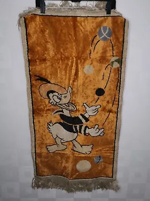 60s/70s Disney Tapestry Mat Rug Donald Duck Extremely Unique • £62.99