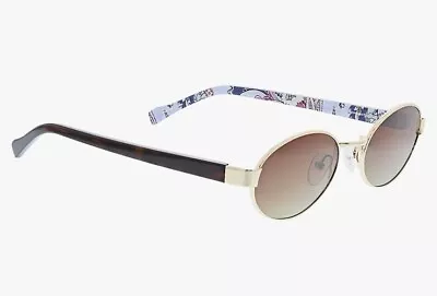 Vera Bradley Rayna Hummingbird Park Sunglasses Gold Tone Brown Gradient Petite • $42.48