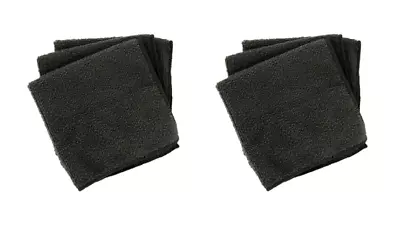 Black Microfiber Washcloths 8 Pack Ultra Soft Luxurious Face Wash Cloths 11x11in • $13.89