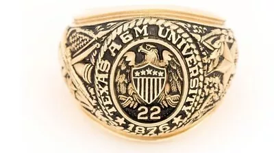 Men's Aggie Ring University Ring Engagement Band Ring 14k Two Tone Gold Finish • $135.29