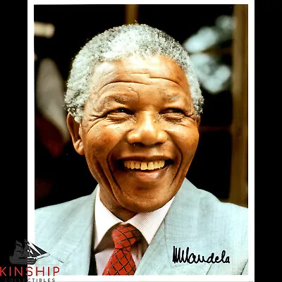 Nelson Mandela Signed 8x10 Color Photo JSA LOA South African President Auto B868 • $2499