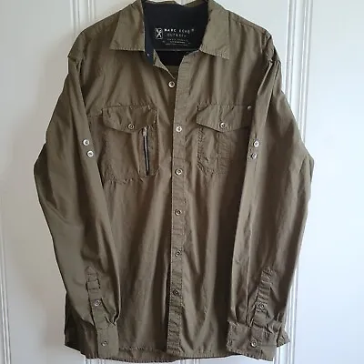 Marc Ecko Long Sleeve Shirt Cut & Sew Mens Button Down  Olive/Army Green Sz L • $19.99