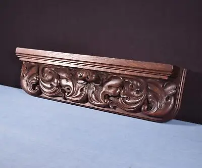 26  Wide Vintage French Decorative Sconce/Corbel Shelf Carved In Solid Oak Wood • $215