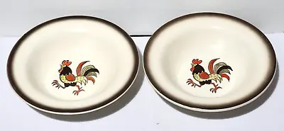 4 Vintage Metlox Poppytrail Red Rooster  6   Dessert  Fruit Bowls • $13