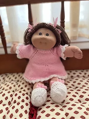 Cabbage Patch: 16  Brown Hair &Eyes: Totally Restored: Pink Hand-knit Outfit • $35
