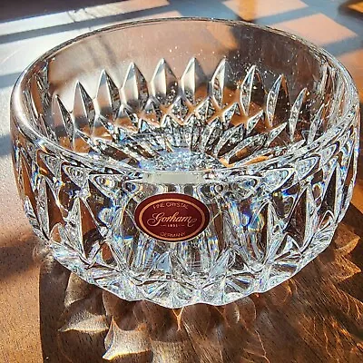 Gorham Cut Crystal 5  Round Bowl  Althea  1982-88 Germany With Sticker NICE! • $26.95