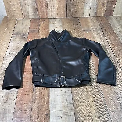 GREASE T-Birds Faux Black Leather Jacket-50s Style - Halloween Costume - SMALL • $15