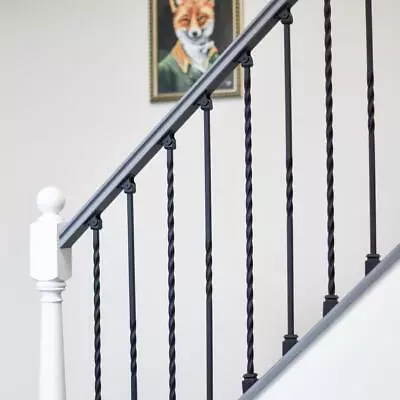 Set Of Two Metal Stair Spindles - Pattern 15 - With Adjustable Rake Brackets • £18