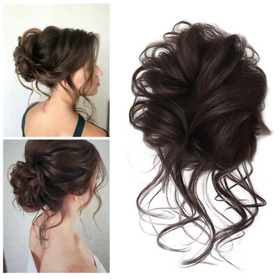 Curly Messy Bun Hair Piece Updo Scrunchie Fake Natural Bobble Hair Extensions RI • £3.63