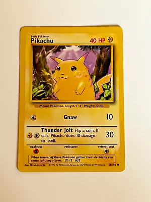 Pikachu Promo Base Set #58/102 1998 WOTC Ghost Stamp Pokemon Card Excellent+! • $15