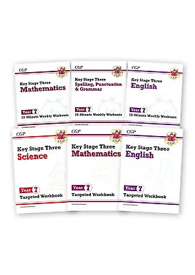 *New* CGP Year 7 Complete Workbook Bundle (6 Books) - English Maths Science • £31.99