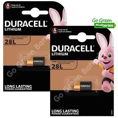 2 X Duracell 28L 6V Lithium Photo Battery PX28L 2CR-1/3N L544 2CR13252 4LR44 • £14.29