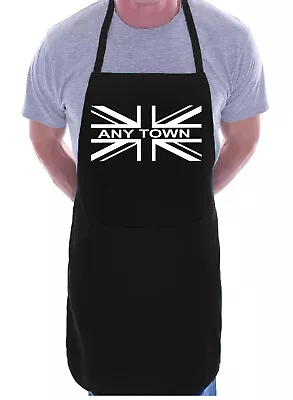 Adult Personalised Apron BBQ Birthday Gift Union Jack Any Town Name • £11.99