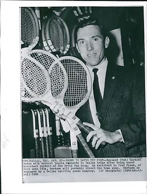 1960 Wire Sports Bernard Bartzen Dallas Tx Tennis Racquets Davis Cup 8X10 Photo • £24.12