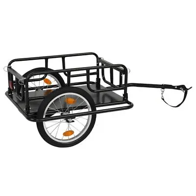 Folding Bike Cargo Trailer Utility Steel Bicycle Luggage Storage Carrier W/Hitch • $109.99