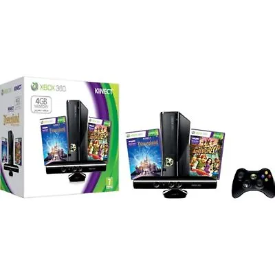 Xbox 360 4GB Kinect Console Bundle With Kinect Disneyland Adventures And 6Z • $154.70