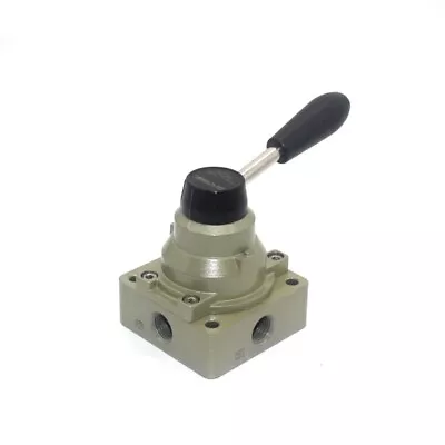  3 Position 4 Way Rotary Lever Hand Valve PT1/4 Pneumatic Air Flow Control Valve • $18.99