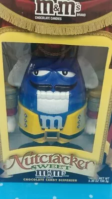 M&M Sweet Candy Dispenser  Nut Cracker  Blue New In Box X-mas Limited Edition • $22.88