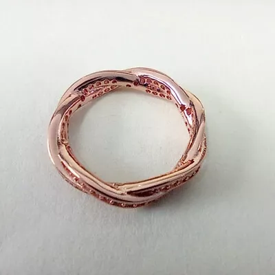 Pandora S925 Silver Twist Of Fate Rose Gold Plated Ring • $26.11