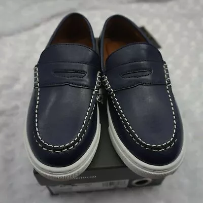 Vince Camuto Little/Big Boy's Graldo Leather Navy BlueShoes Boys Youth 1M NIB • $30