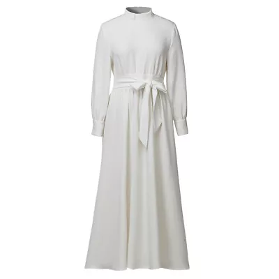 Church Priest Women Dress Clergywomen Long Sleeve Hepburn Style Dress Belt • £31.19