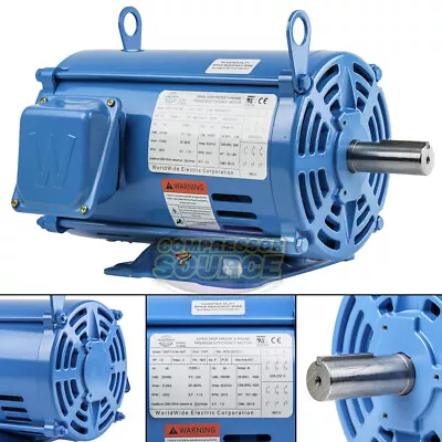 7.5 HP 3 Phase Electric Motor 3500 RPM 184T Frame ODP Open Drip Proof  230/460V • $679.95