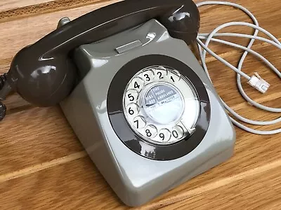 Gpo Two-tone Grey Vintage 746 Rotary Pulse Dial Telephone (154) • £36.95