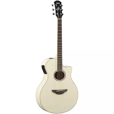 Yamaha APX600 Thinline Acoustic-Electric Guitar Rosewood Fretboard Vintage White • $305.99