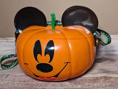 Disney Parks Mickey Mouse Halloween Lidded Pumpkin Popcorn Bucket With Strap • $29.99