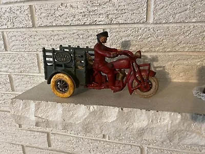£769.42 • Buy Antique Vintage Hubley Cast Iron Indian Motorcycle Police Traffic Car 9 