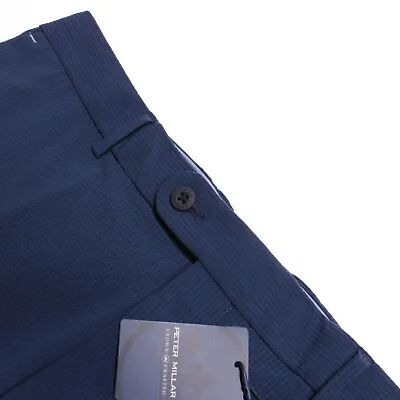 Peter Millar NWT Chinos / Casual Pants Size 36 US Blue Seersucker Nylon Blend • $119.99