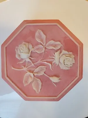 Design Gifts Intern'l Faux Marble Soapstone Pink With Roses Trinket Jewelry  Box • $17