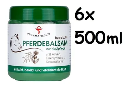 6.33 Eur/L) Pharmamedico Horse Balm Arnica Eucalyptus Rosskastani 6x 500ml • £16.37