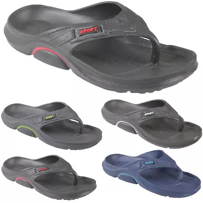 Mens Eva Toe Post Sandals Flip Flops Pool Beach Slippers Walking Mules Sports Sz • £5.95