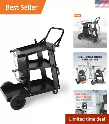 Efficient 3-Tier Welding Cart With Shock-Absorbing Wheels For Smooth Mobility • $79.11