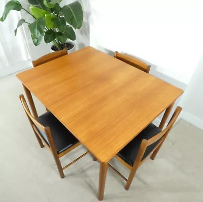 Mcintosh  Teak Dining Table (square To Oblong) And Four Chairs - Refurbished • £395