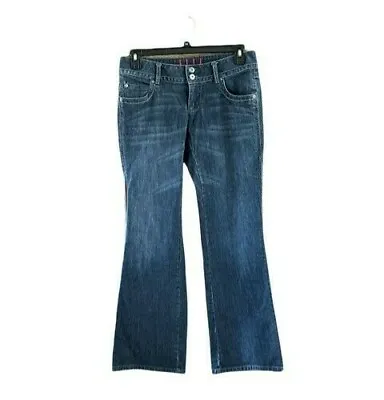 Womens Elle Bootcut Denim 5 Pocket Embroidered Jeans Size 8R • $7