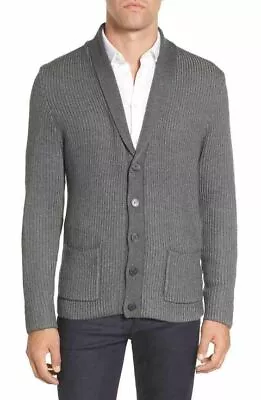 Vince Camuto Men's Knit Grey Shawl Collar Cardigan Size XXL $195 • $70.40