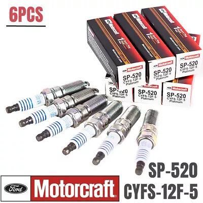 6Pcs SP520 Platinum Spark Plugs  CYFS-12F-5 For Ford Motorcraft  SP-520 CYFS12F5 • $26.45