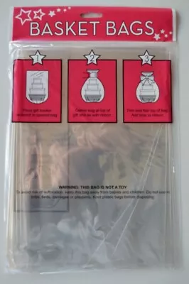 £2.70 • Buy  2 X LARGE Cellophane Hamper Gift Bags -Clear Cello Basket Wrap-Inc Instructions