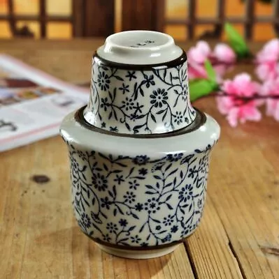 Japanese Design 3 Piece Sake Warming & Chilling Set Grass And Flower Sake Set  • $29.95