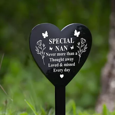 Special Nan Graveside Memorial Marker Acrylic Grave Heart Ornament Plaque • £8.99