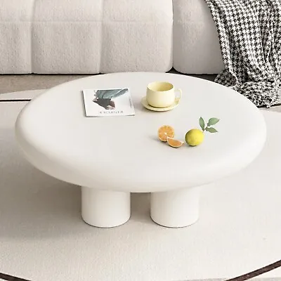 Guyii Round Coffee Table Modern White Center Table 35  Coffee Table Living Room • $167.78
