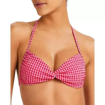 L Space Womens Twister Pink Gingham Halter Beachwear Bikini Swim Top S BHFO 2639 • $16.99