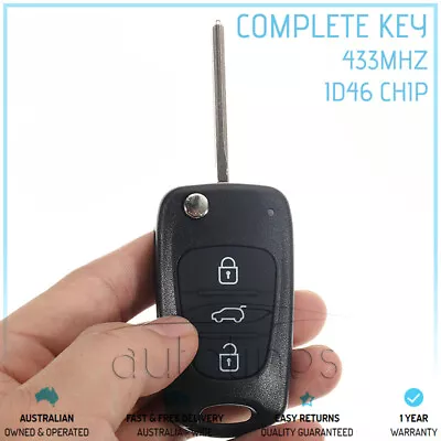 $37.99 • Buy Fits HYUNDAI I30 I20 Elantra 3 Button 433MHz ID46 Chip Remote Complete Flip Key